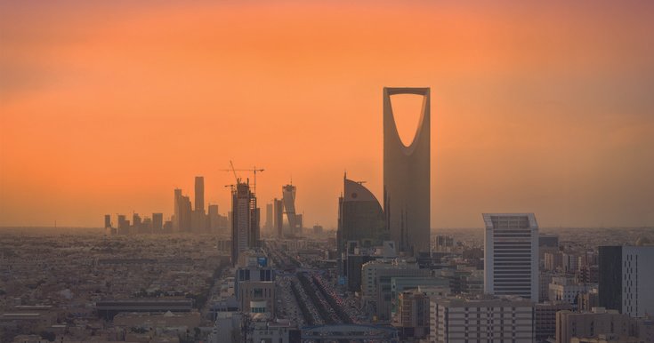 Riyadh skyline at sunset